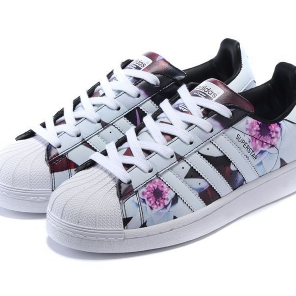 adidas superstar lotus print